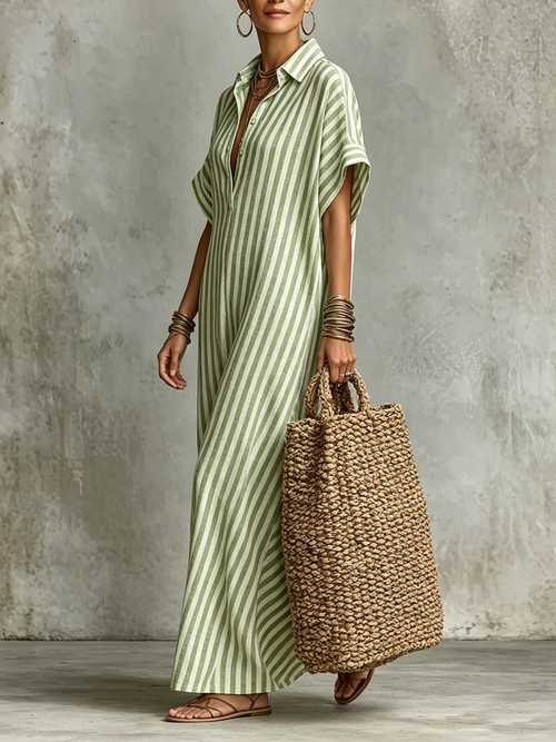 Vestido Minimal Rayado - Colección 2026